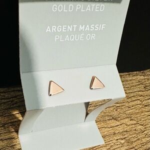 Sterling Silver Gold plated triangle earrings